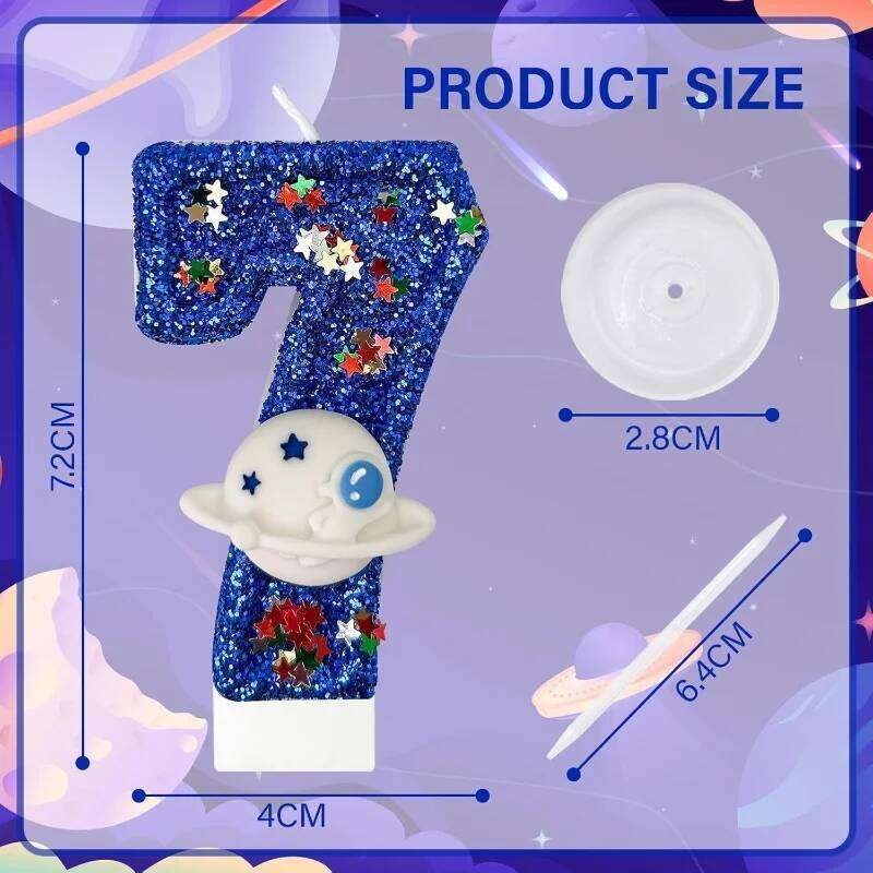 Blue Planet 0-9 free combination digital candles, candles are perfect for high-end baking cake decoration at birthday p S260204