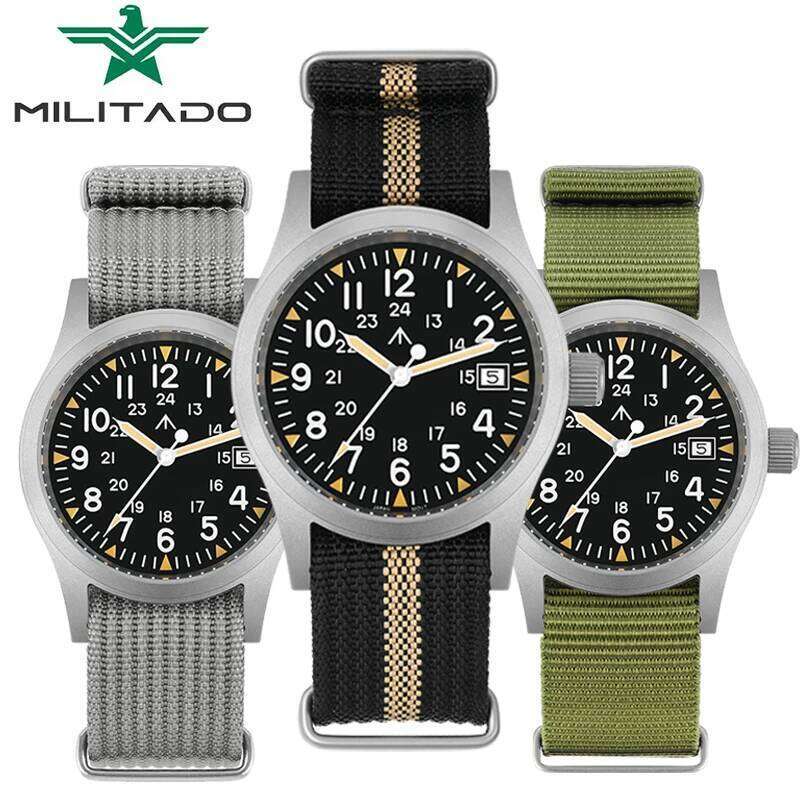 Militado ML05 38mm Outdoor 100m Waterproof Super Luminous Watches Ronda 515 Movement Sapphire Crystal Military Field Watch 26Y0204