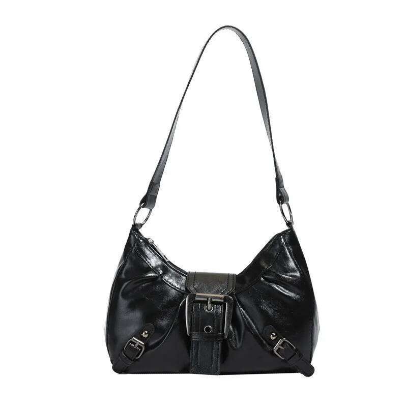 Large-capacity pleated armpit for women 2025 new retro commuter temperament motorcycle old style shoulder bag C260204