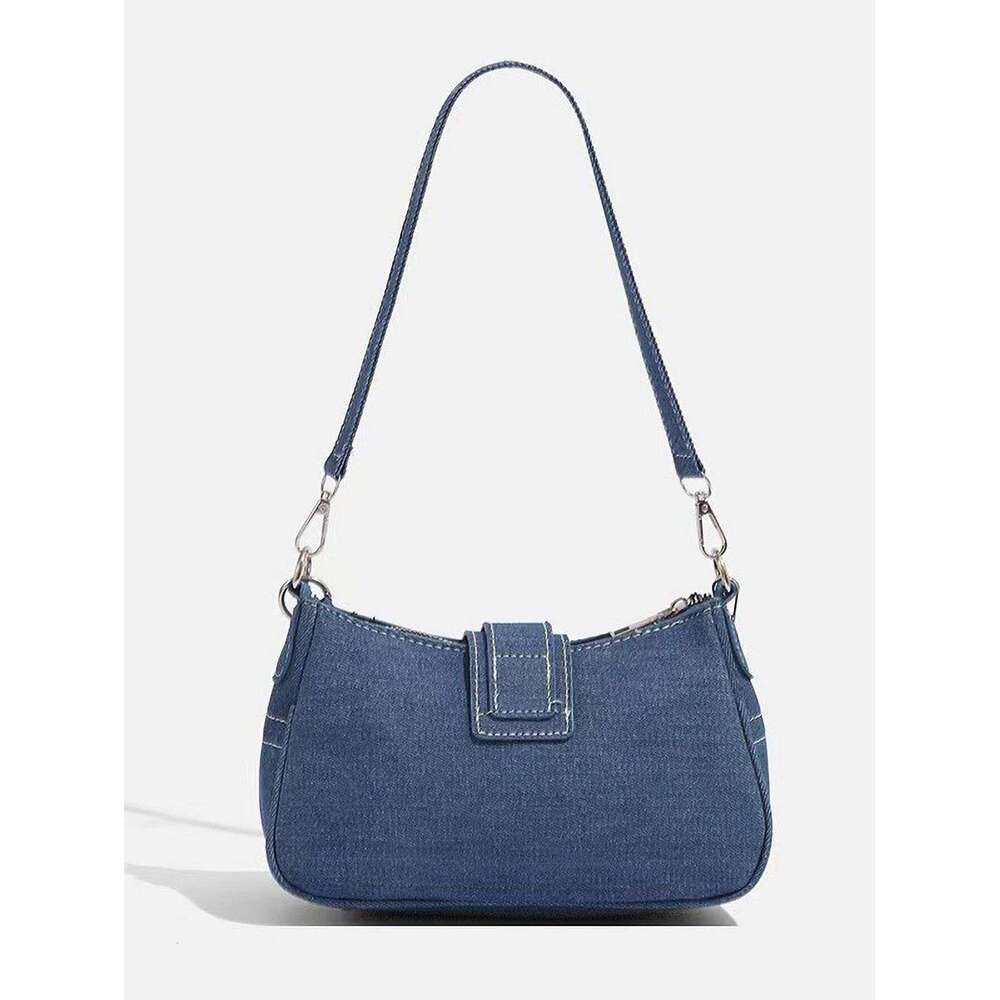 Y2K motorcycle hot girl style shoulder versatile star denim armpit bag C260204