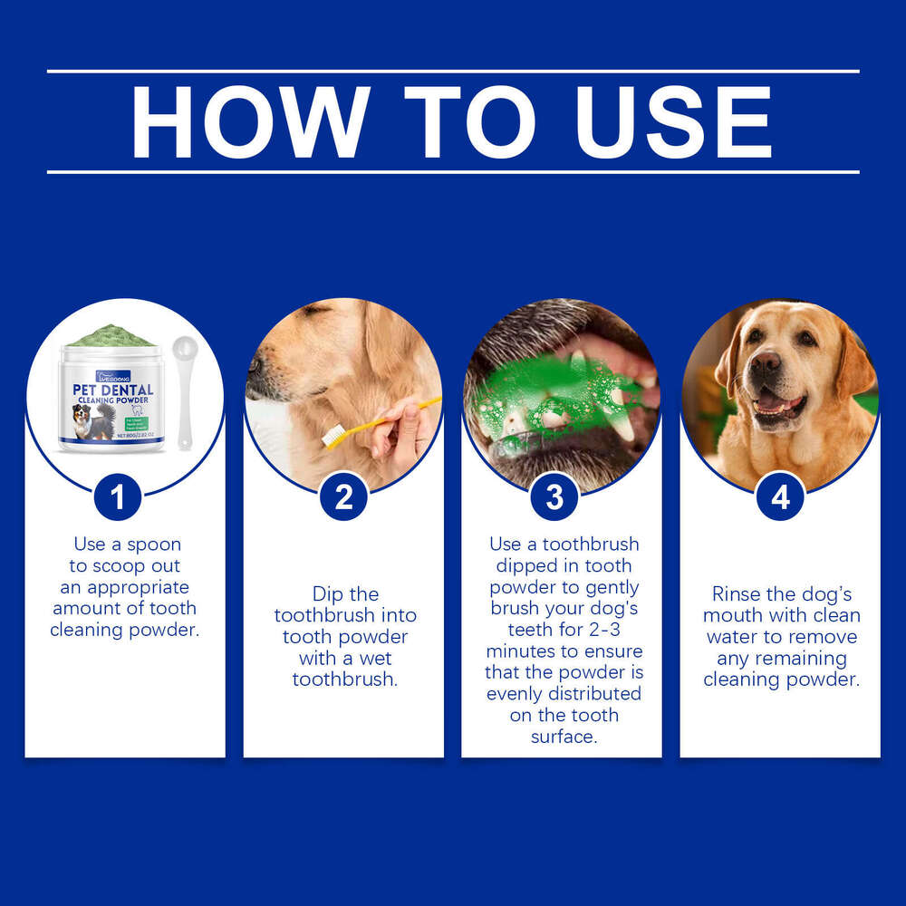 Yegbong Dog Dental Powder Gentle Cleaning of Tartar and Stains Fresh Breath S260203