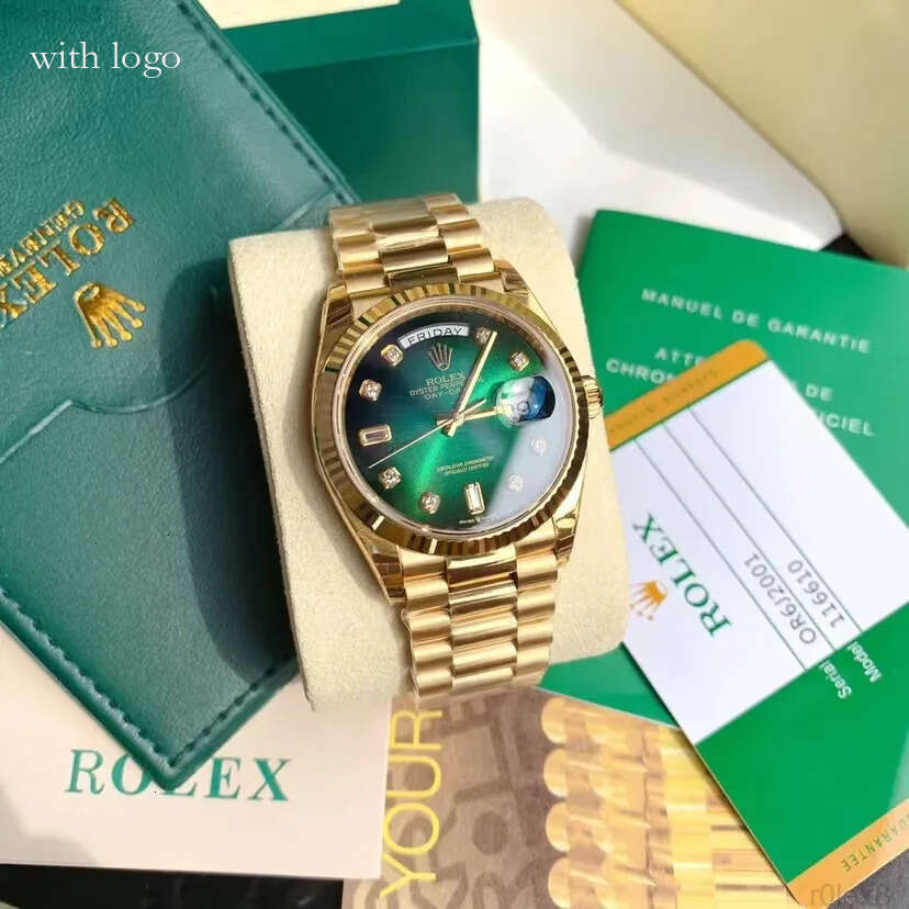 Designer rolexxx Rolex Diamond moissanite President dial 41mm Date Stainless Automatic Male Watches Day Original Diamonds Green box Watch Men certifica aaaA 2026