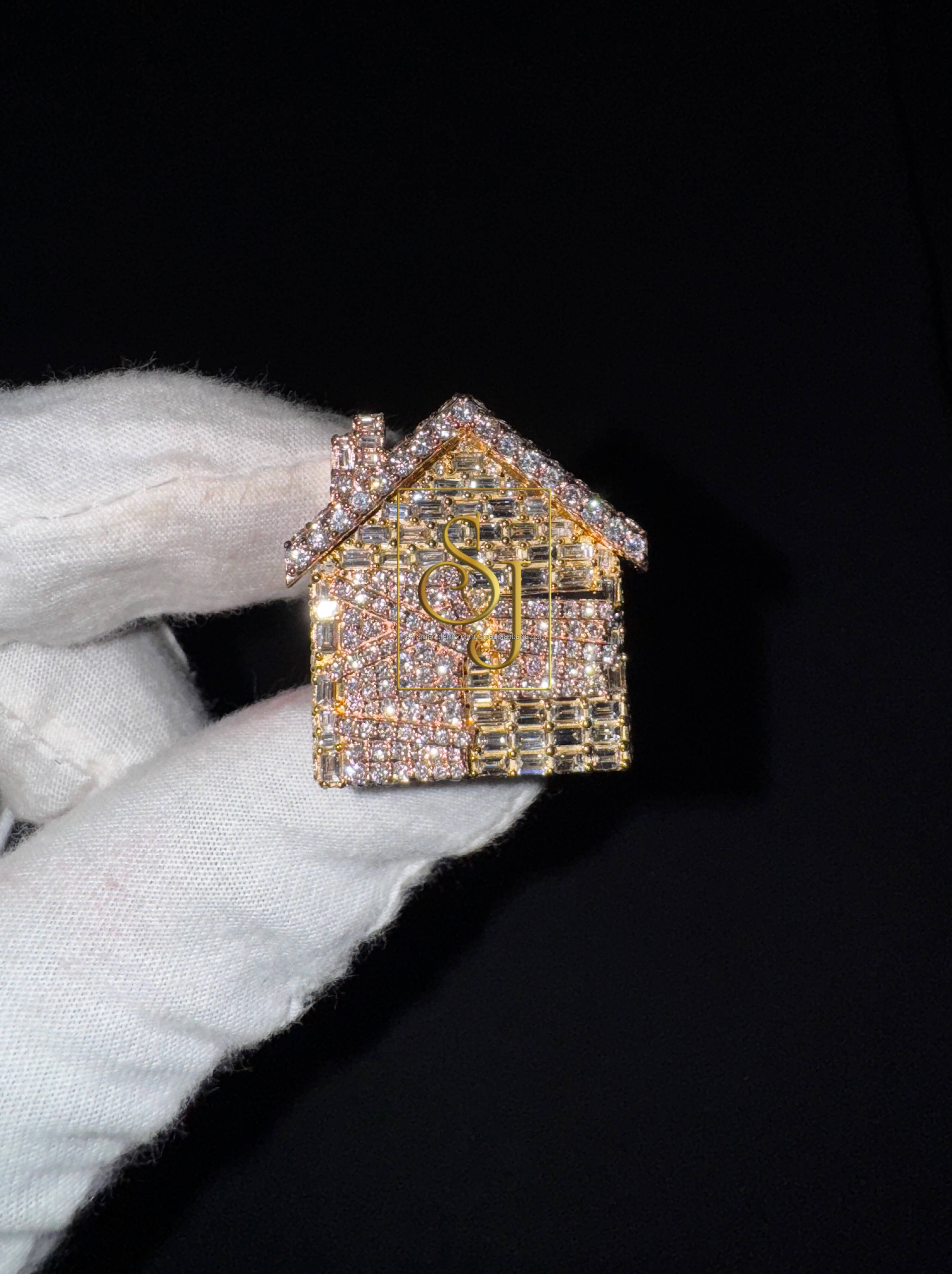 Mens Iced Moissanite Bling Championship Ring 925 Silver Custom Trap Home Hip Hop Style Letter Design New Home Gift for Him Her