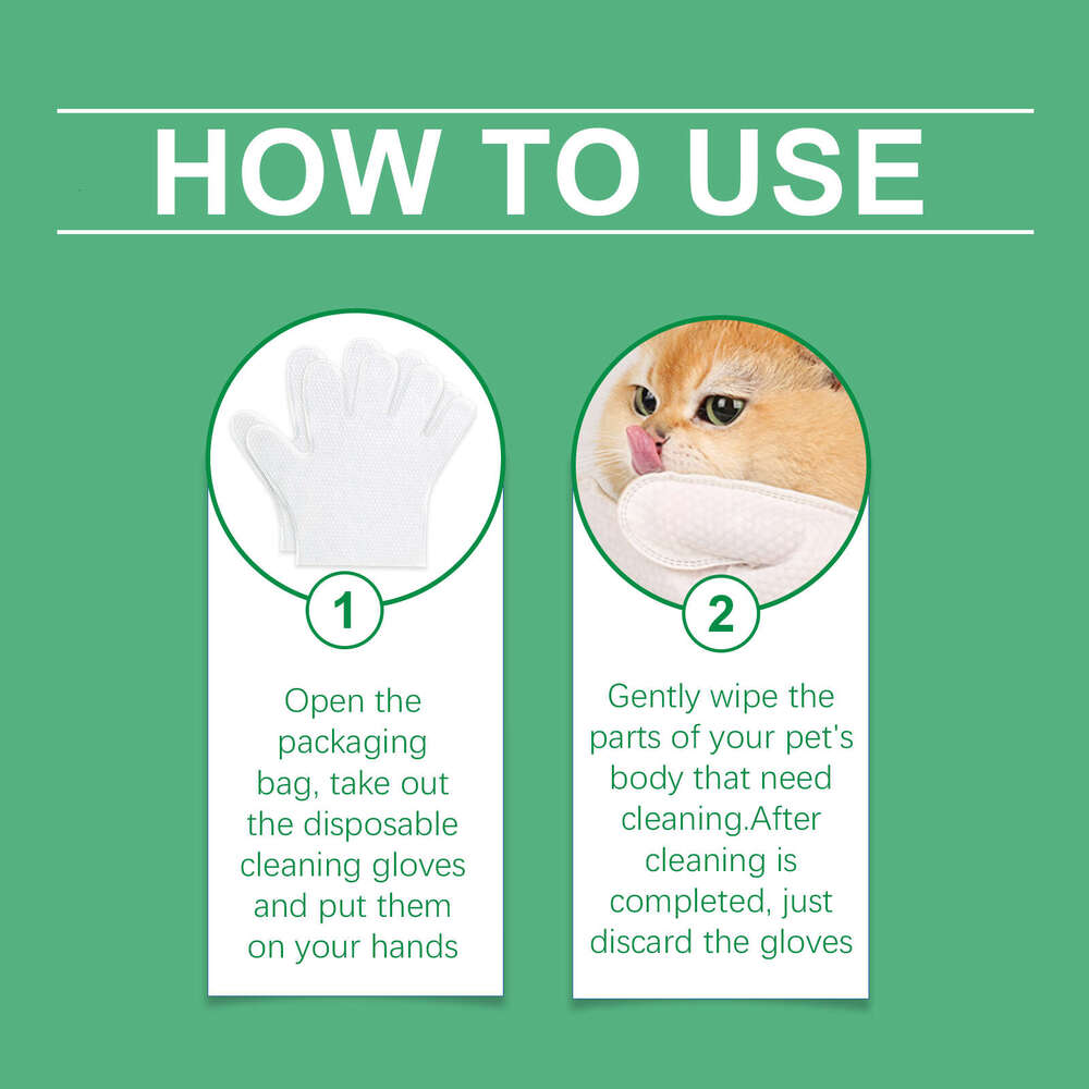Yegbong Pet Disposable Dog Cat Hair Skin Gentle Cleaning Care Gloves S260203