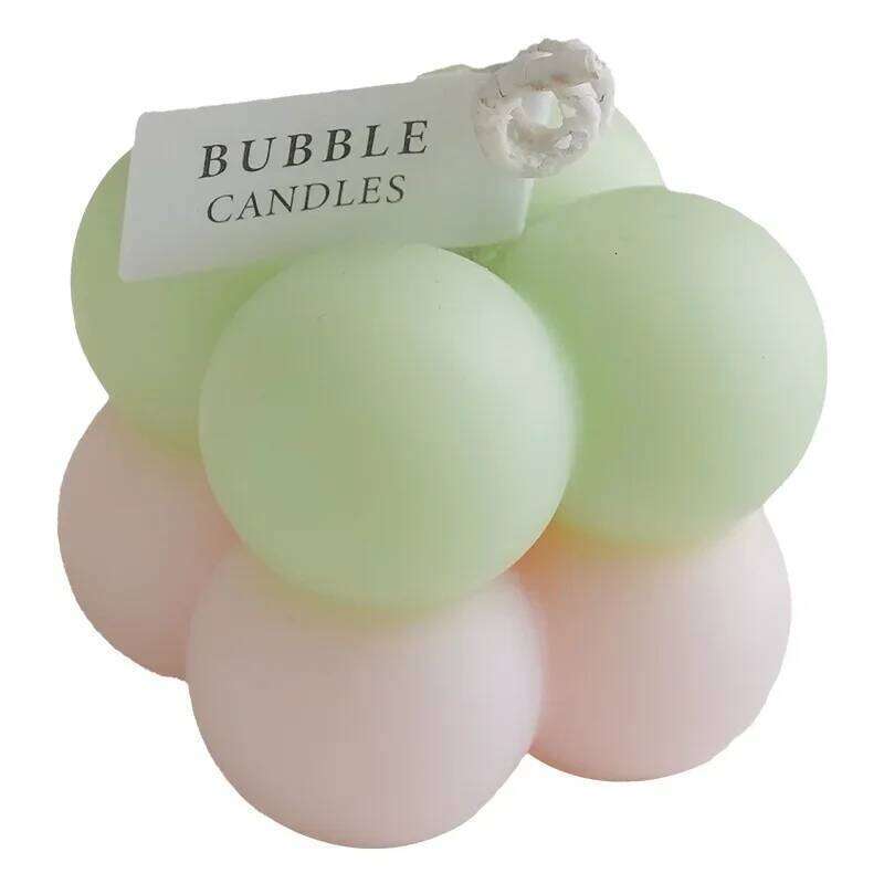 Bubble Cube Bicolor Handmade Scented Aromatherapy Soy Wax Candle Wedding Birthday Candles Party Home Decoration S260204