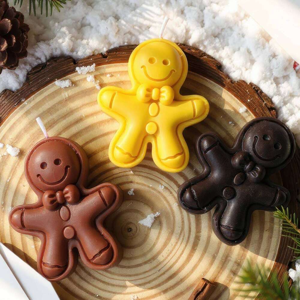 Christmas Gingerbread Man Scented Cute Decorative Aromatherapy Candle, Festive Gift for Home Party Table Decor, Holiday S260204