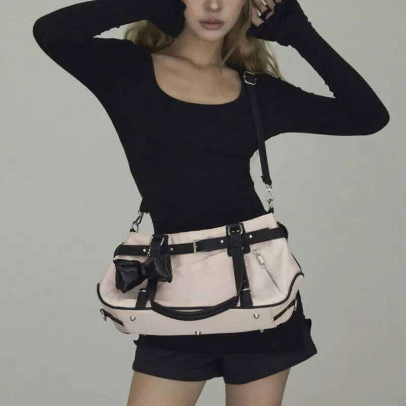 JIAERDI Harajuku Leopard Print Y2k Shoulder Bags Women Hot Girls Nylon Cute Handbag Ladies Vintage Tote Underarm Bag Aesthetic C260204