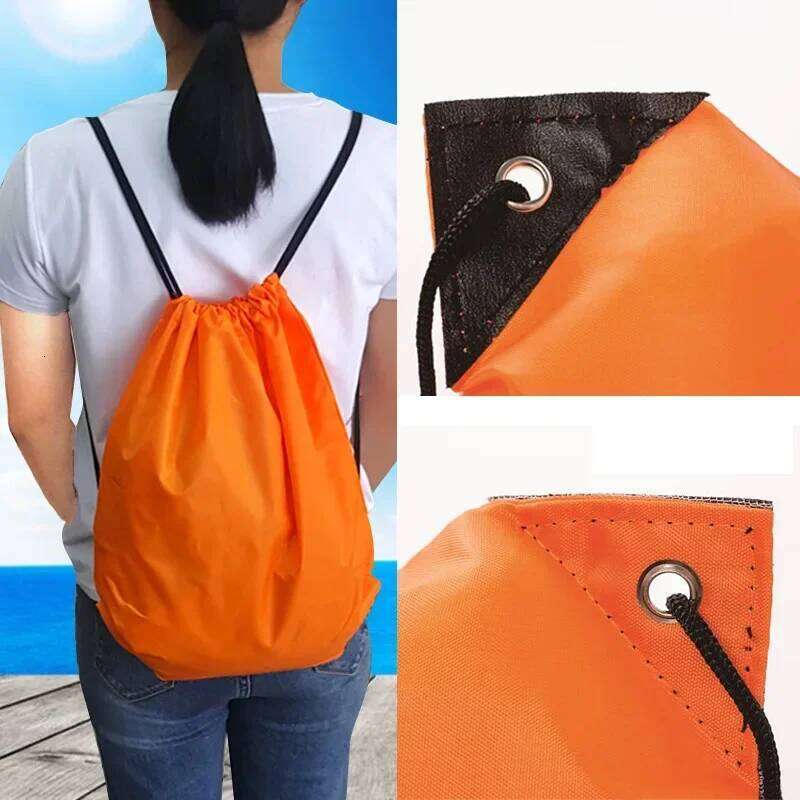 Travel Outdoor Sports Foldable Bag Portable Waterproof Swimming Beach Camping Drawstring Backpack Daily Nylon Bags Z260202
