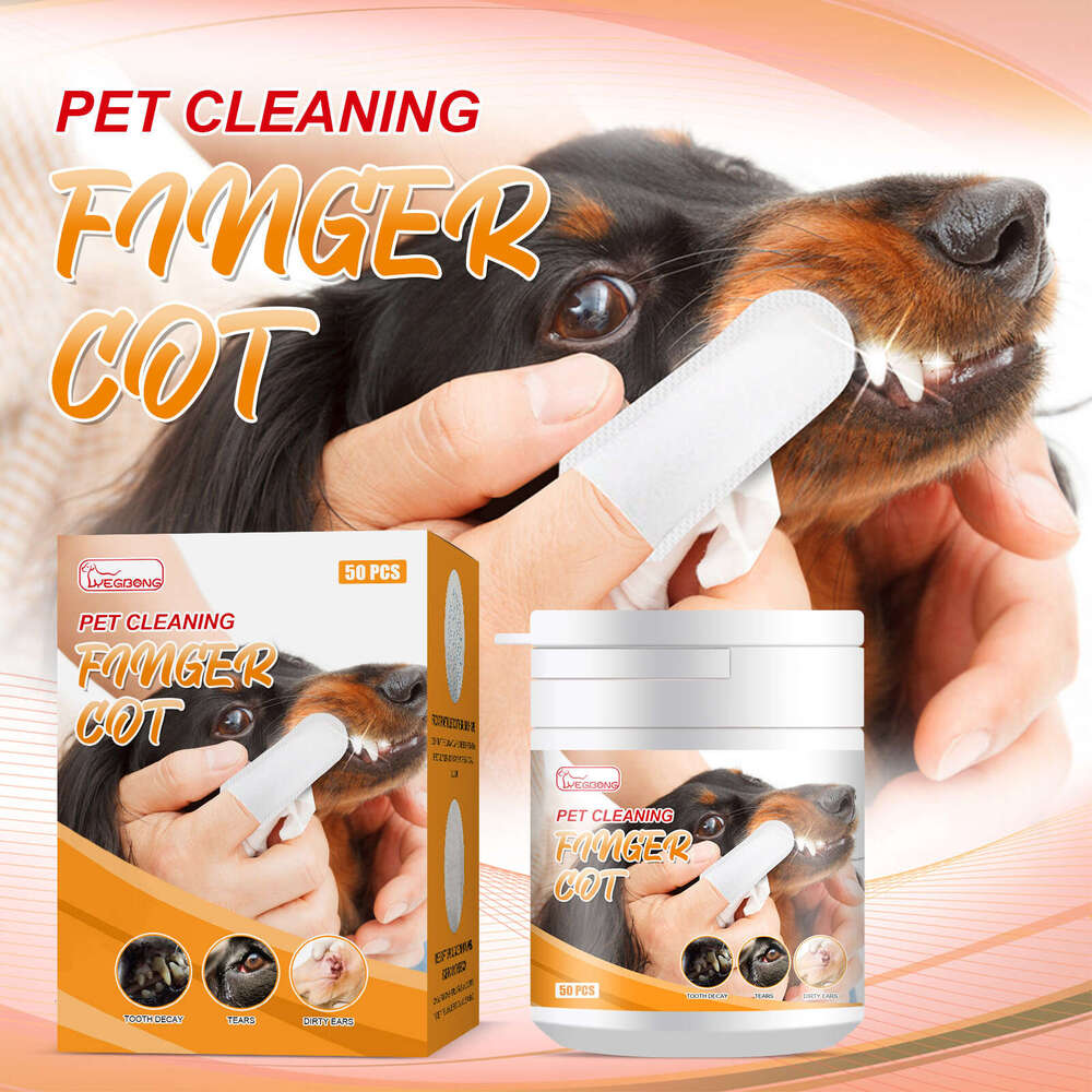 Yegbong Pet Dental Wipes Finger Cots for Dogs and Cats Teeth Cleaning Tartar Fresh Breath S260203