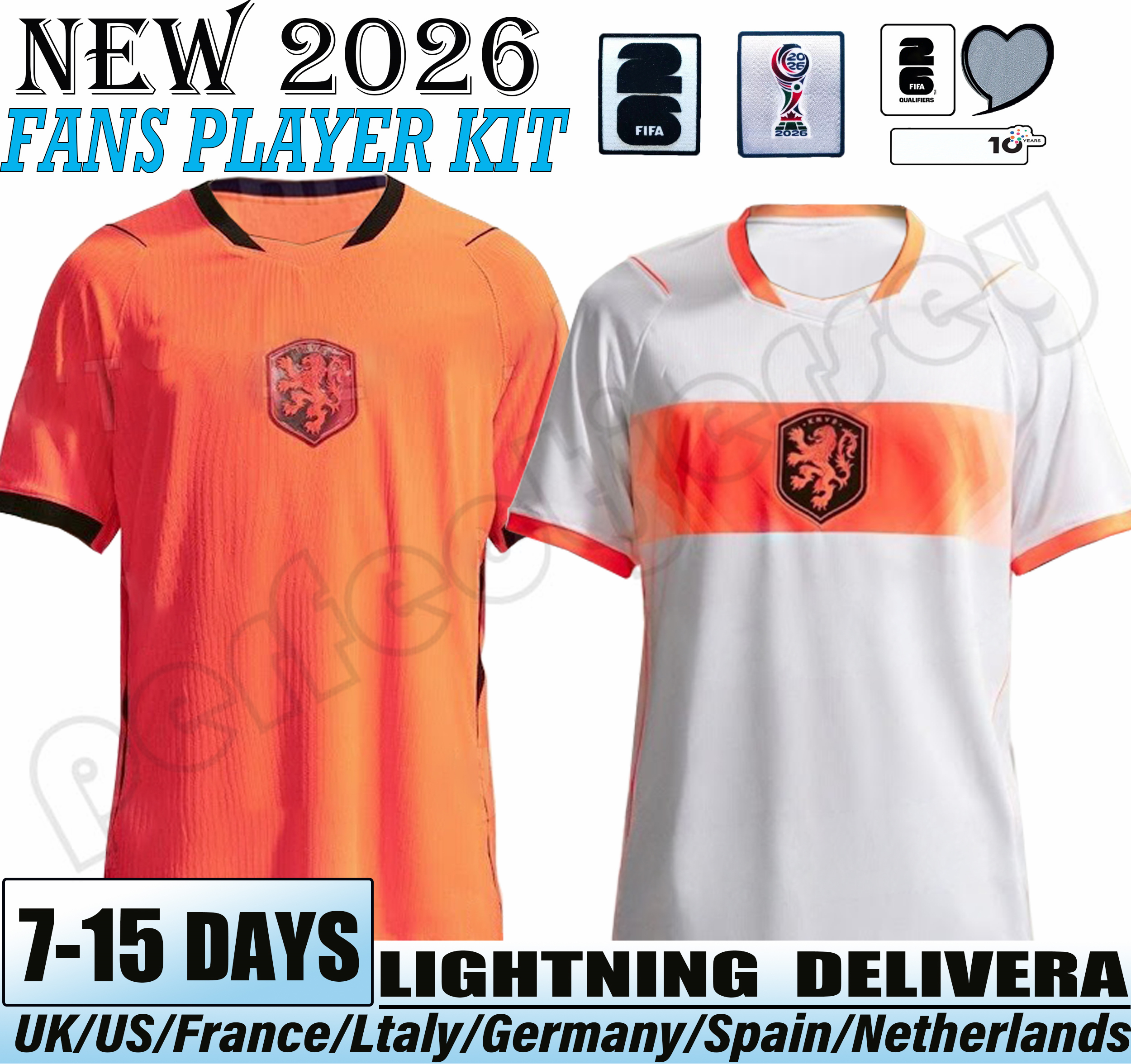2026 Netherlands Soccer Jerseys Gravenberch #8 Gakpo #11 Xavi #F. de Jong #21 Seedorf #20 Memphis #10 Fans player Holland Soccer Jerseys kids kit