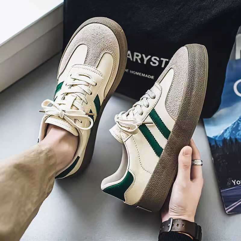 designer Shoes New Niche Design Hong Kong Style Fashion Retro Casual Men's Sneakers Low-top Leather Surface