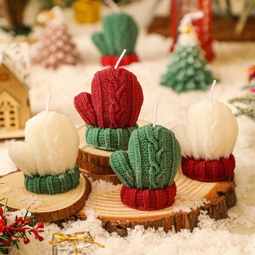 Gloves & Tree Fragrance Wool Christmas Small Gifts Creative Ornaments Aromatherapy Candles Party Decor S260204