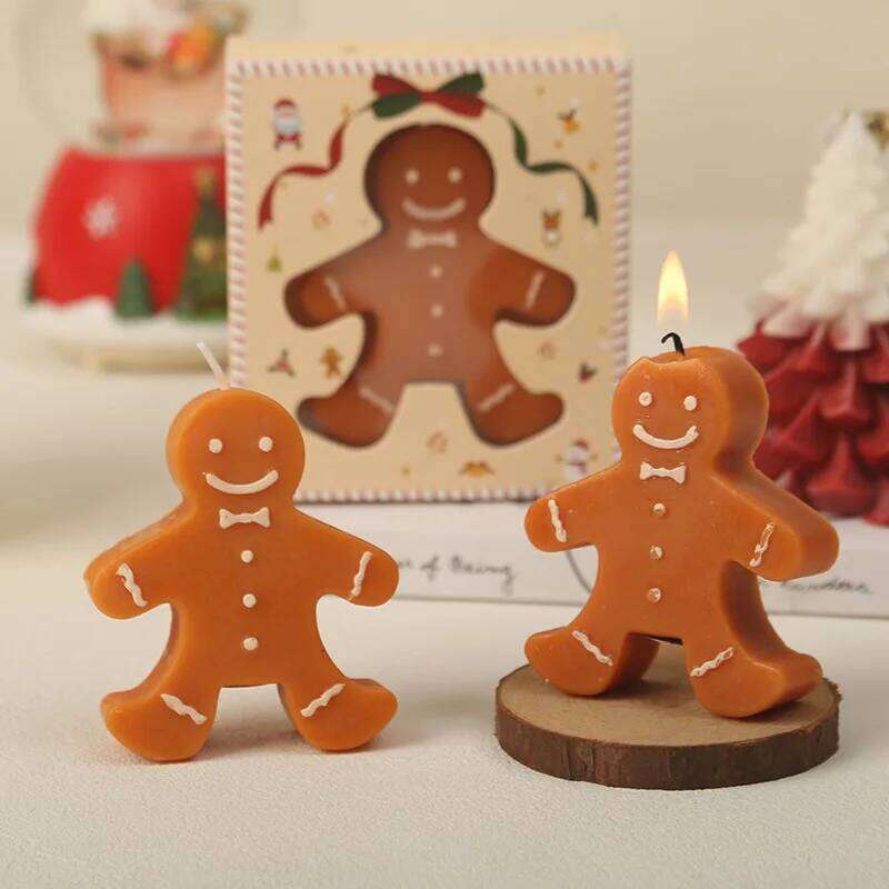 Gingerbread Man Aromatherapy Coffee Milk Shape Wax Christmas Gift Fragrance Candle S260204