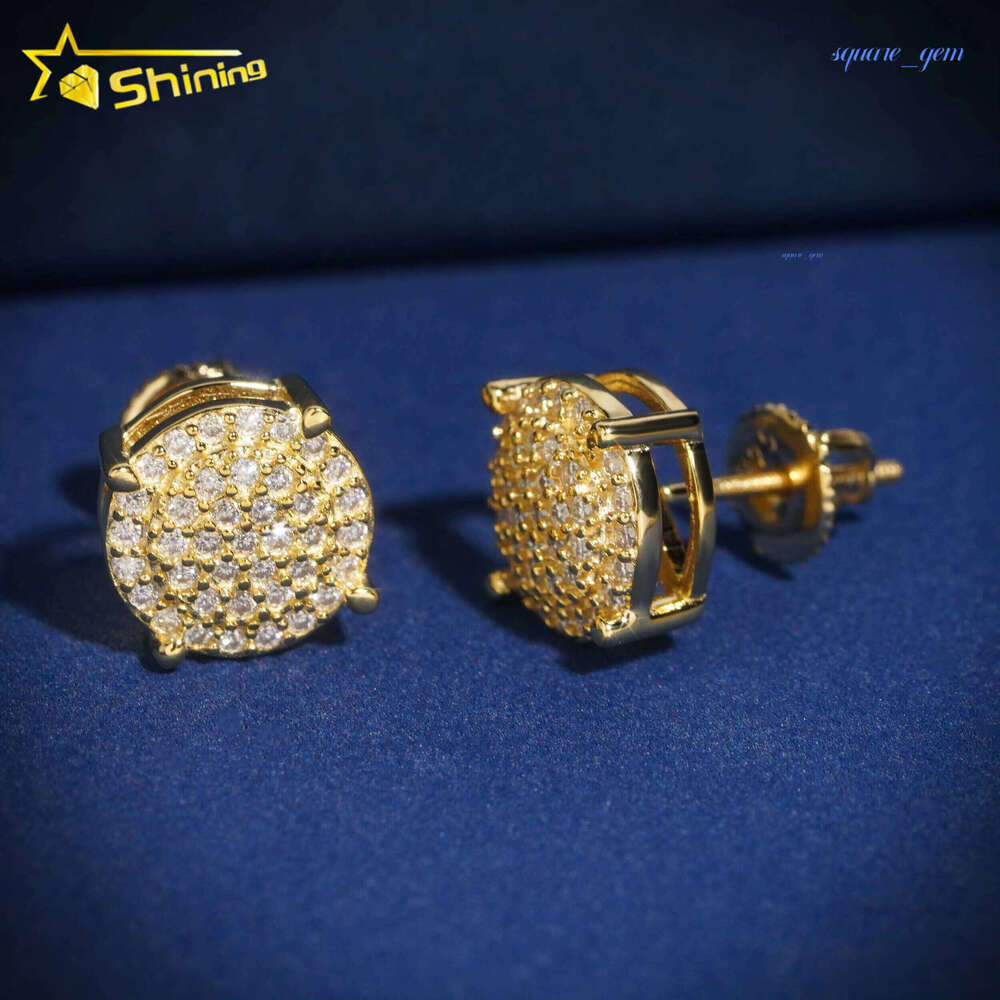 New Fashion Grown Jewelry 10K Solid Gold HPHT /Moissanite Lab Diamond Stud Earring Dropshipping