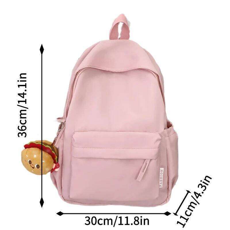 Fashion Schoolbag for Teenage Waterproof Nylon Girls Bagpack Cute Women Laptop Backpack Travel Bag Black Pink Bookbag Unisex Z260202