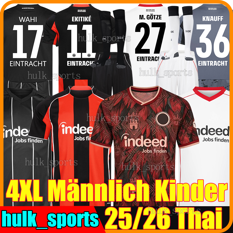 4XL 25/26/27 Eintracht WAHI FrankfurtS Soccer Jerseys BURKARDT UZUN DOAN KNAUFF BAHOYA KOCH KRISTENSEN BATSHUAYI CHAIBI Men Kids Kit socks sets retro football shirts