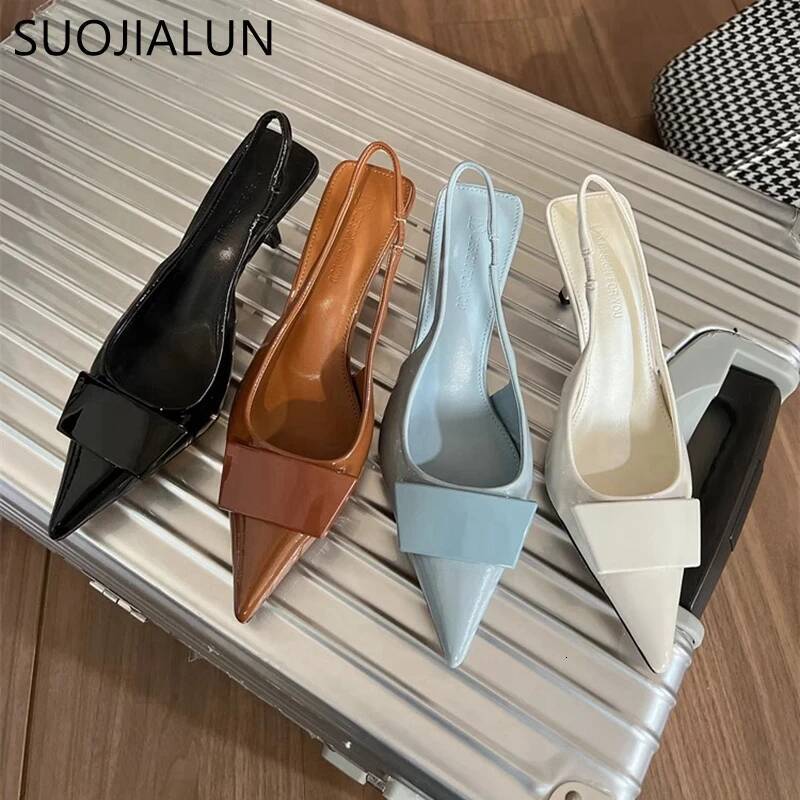 2026 Spring New Brand Women Sandal Fashion Buckle Ladies Elegant Dress Slingback Shoes Thin High Heel Pointed Toe Pump ddmypanda