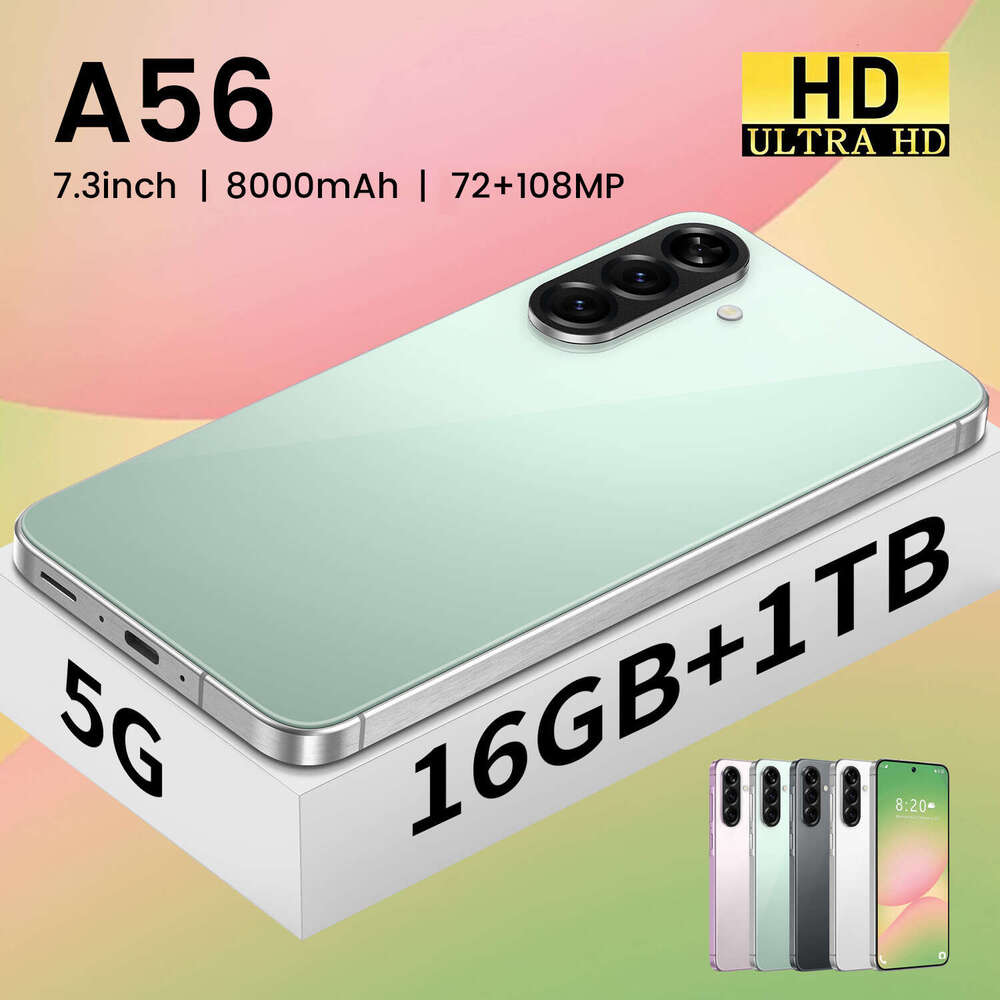 Famous brand cross-border new product A56 Android smartphone 7.3-inch large screen 16+1T phone source factory CKS