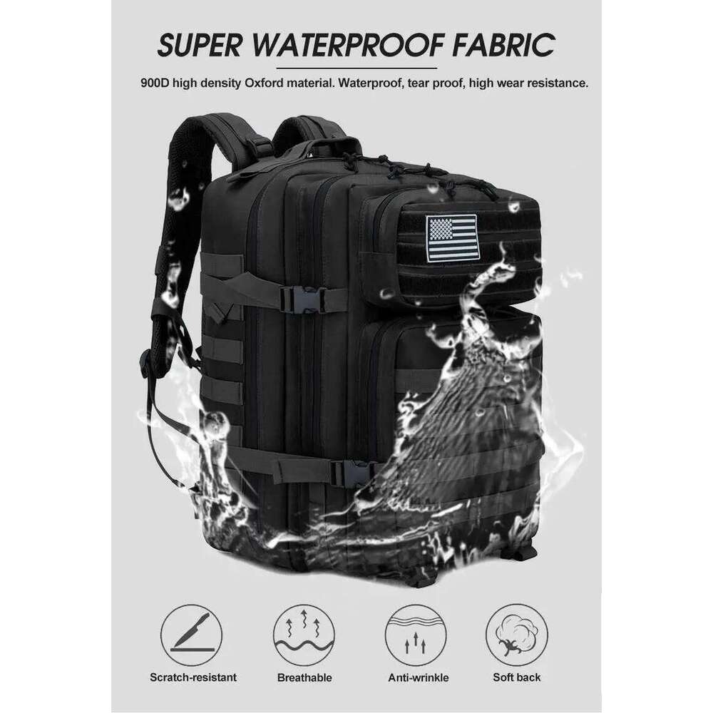 Outdoor Sports Multi-functional Bags50L Tactical Backpack Men's Travel Large Capacity Rucksacks Men Waterproof Z260202