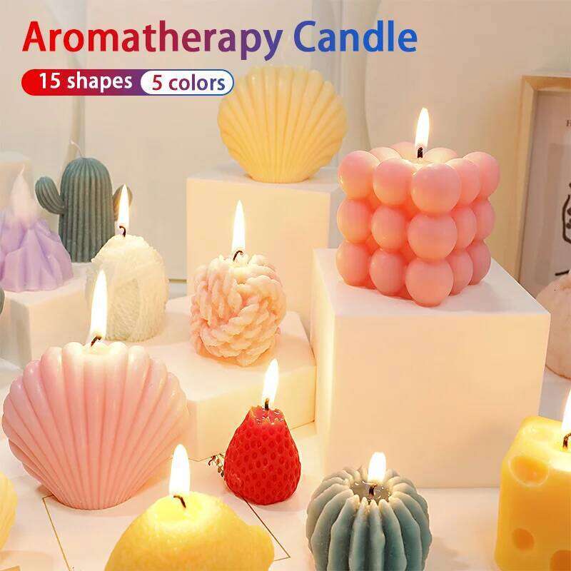 26 Shapes Smokeless Aesthetic Candle Scented Candles Decoration Christmas Handmade DIY Home Room Decor Tools Accessories S260204