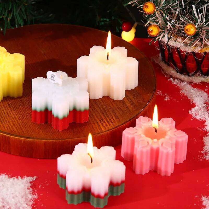 Snowflake Shaped Aromatherapy Candles Without Black Smoke Home Decoration Candlelight Dinners Birthday Parties Christmas Gifts S260204