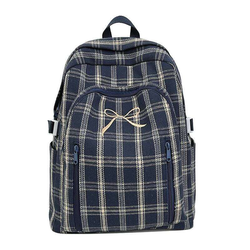 Oxford Embroidery Bow Plaid Fashion 2026 Quality Simple Bags High Capacity Commuting Durable Versatile Backpacks Z260202