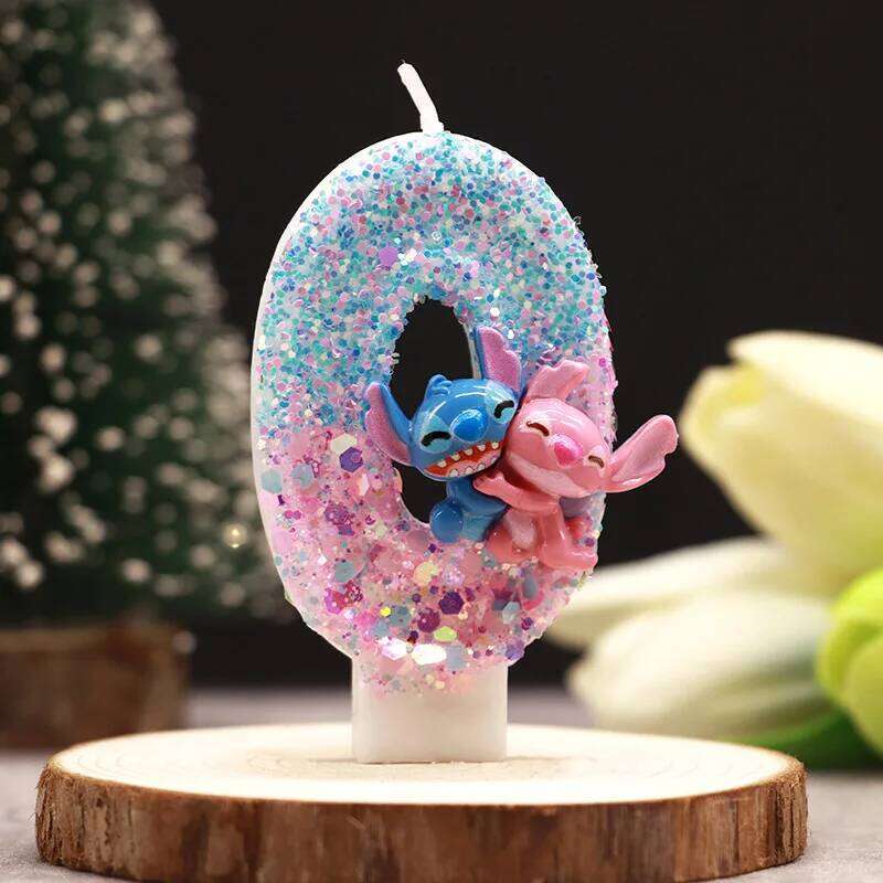 Stitch fit cartoon two-color digital birthday party holiday decoration cute cake candle S260204 dfc