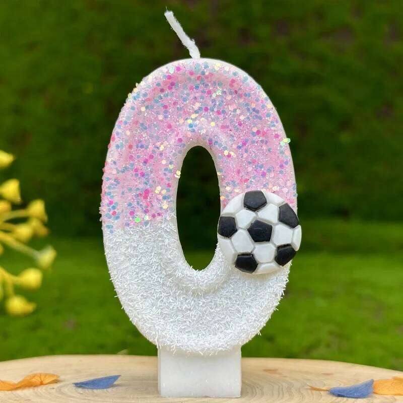 Sports Football Digital Party Decoration Handmade Birthday Candle S260204