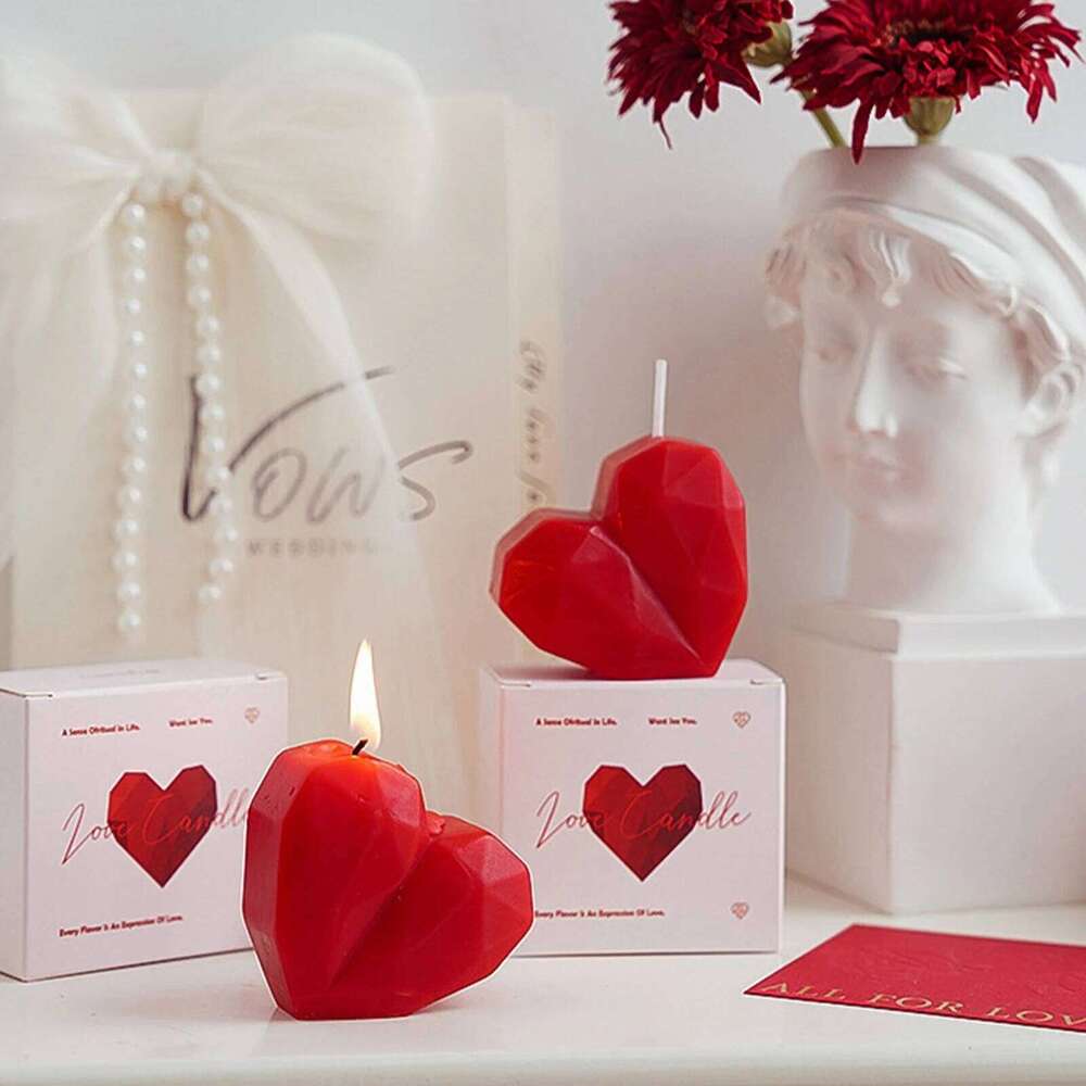 1Pc Heart-Shaped Scented Candle - Handmade Premium Soy Wax Aromatherapy Gift for Valentine's Day Wedding Favor Bulk S260204