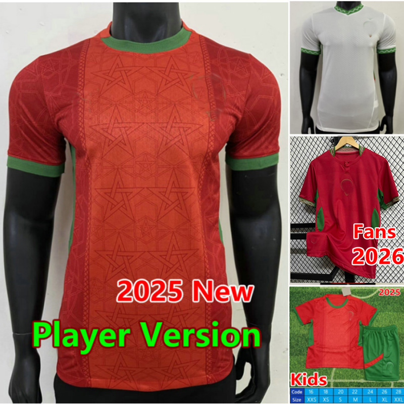 2025 Morocco soccer jerseys 25 26 HAKIMI Maillot de foot marocain EL KAABI Camiseta OUNAHI SAIBARI RAHIMI BRAHIM Moroccan national football shirt men kids uniforms