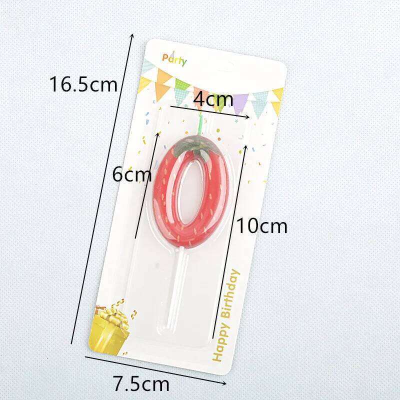1pc Strawberry Cake Candle, 0-9 Number Perfect for Anniversary, Birthday & Party Decorations, Celebration Candle S260204