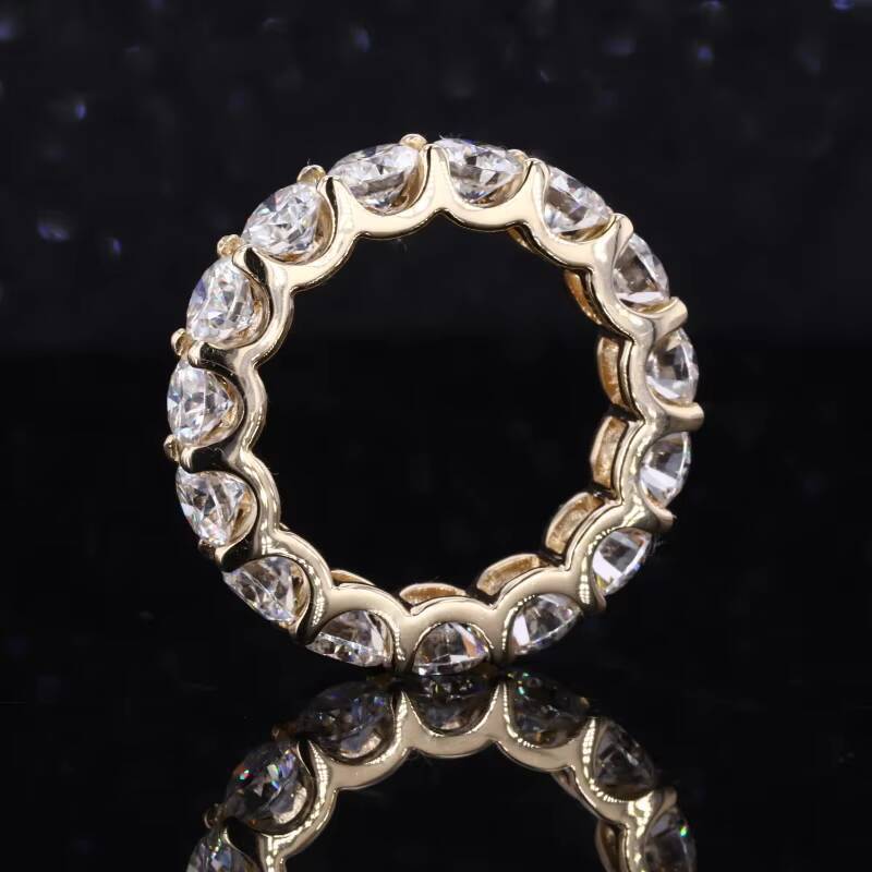 Fashion Jewelry 10k 14k 18k Yellow Gold Wedding Band Rings Full Eternity Lab Grown Moissanite Stone Diamond Jewelry