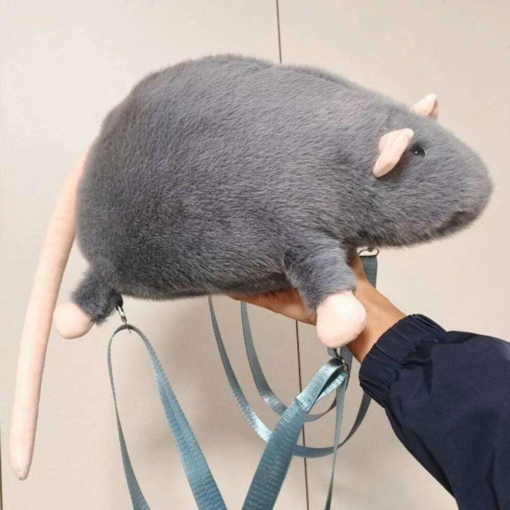 New Cartoon Flower Branch Rat Cute Realistic Mouse Backpack Soft Animal Figure Z260202
