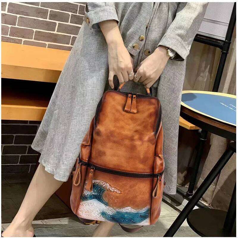 MOTAORA Large Capacity Vintage Backpacks For Women Genuine Leather Travel Bag High Quality Handmade Women's Backpack Female Bags Z260204