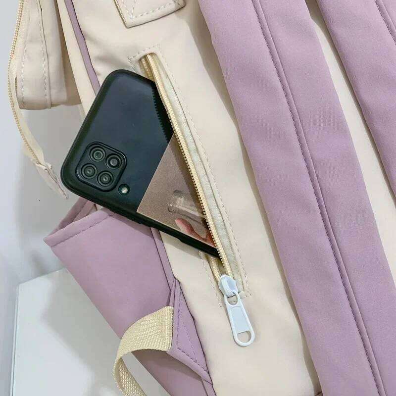 Large-capacity Junior High School Student Schoolbag Color Matching Simple Waterproof Backpack Leisure Travel Storage Bag Z260202