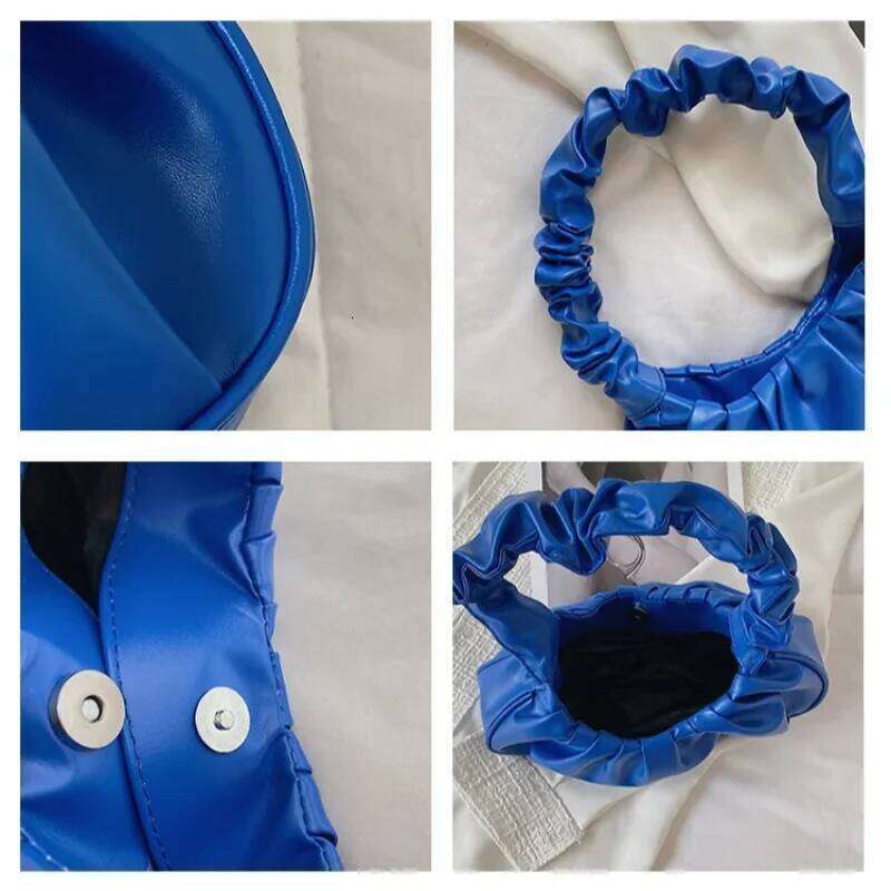 Fashion Pleated Handlebags for Women PU Cloud Leisure Armpit Bag Shopping Shoulder Dumpling Handbag Female Hand Bags C260204