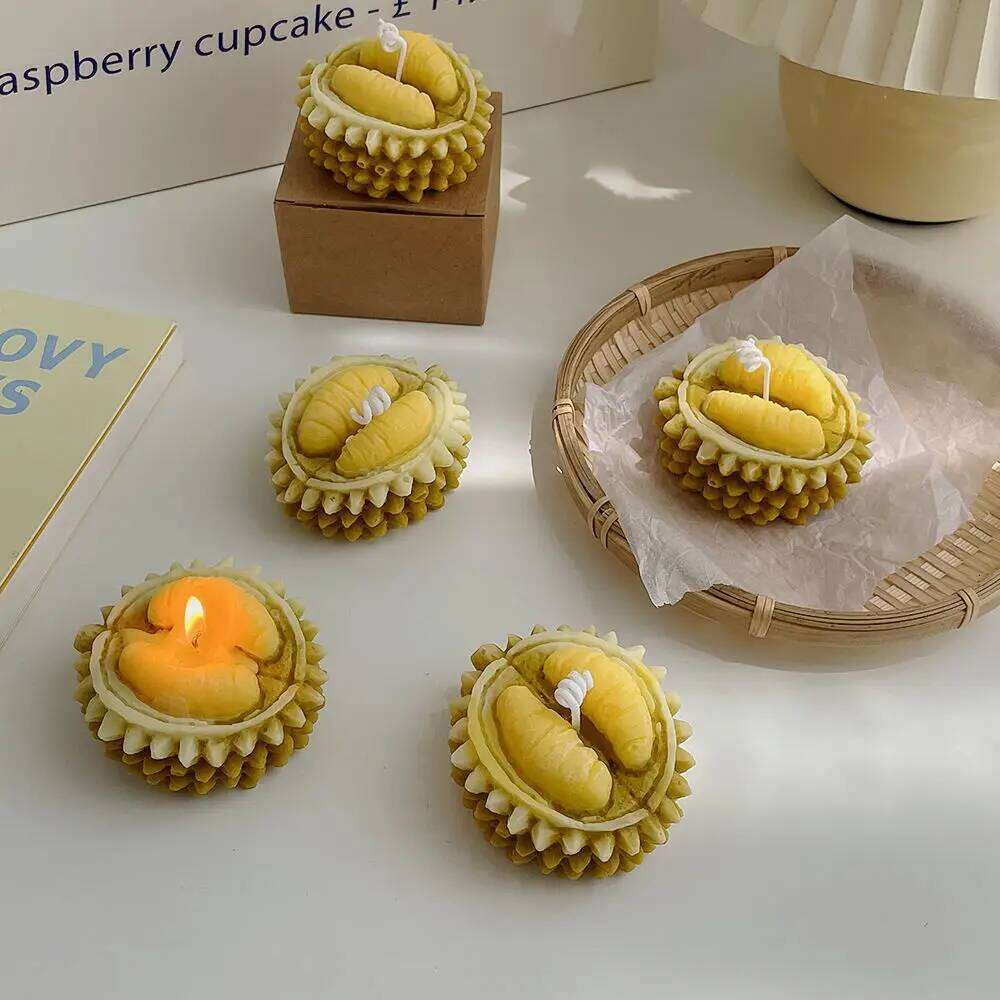 Durian Scented Candles High Aesthetic Desktop Ornaments Smokeless Fragrance and Creative Friend's Wedding Anniversary Gift S260204