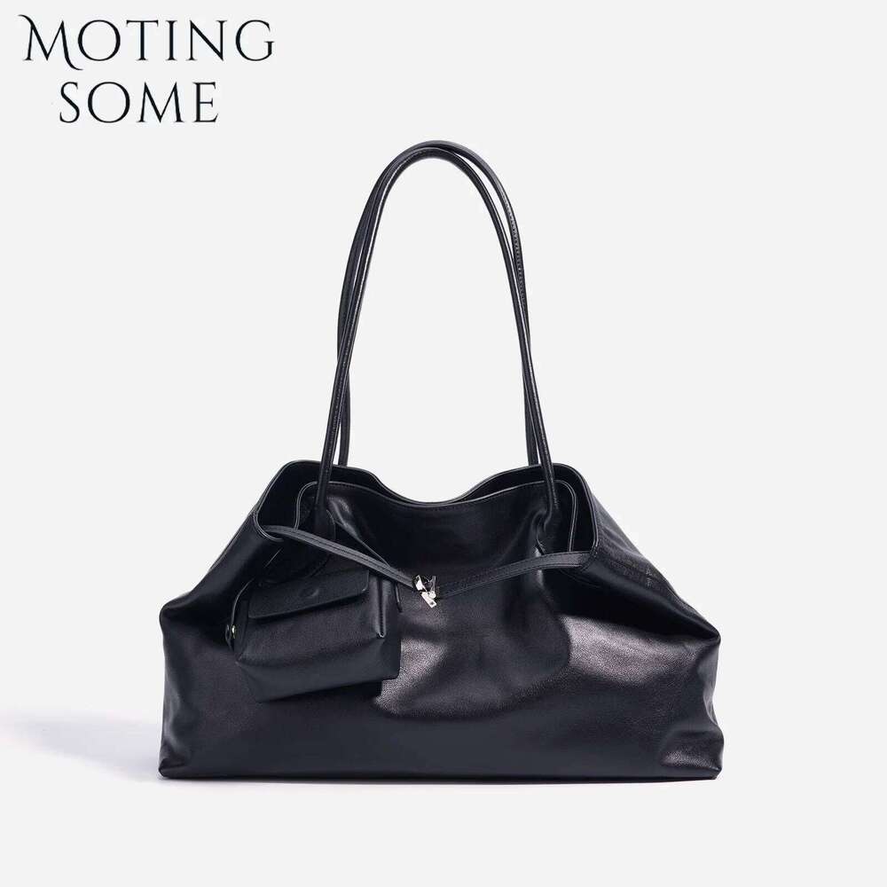 Motingsome Oversized Natural Leather Woman Bags 2025 New Fashion Handbag and Purses Large Capacity Commuter Bag Casual Tote C260204