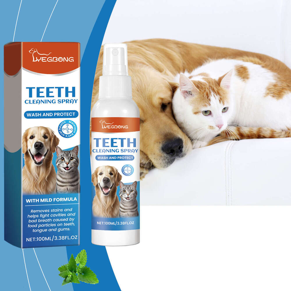 Yegbong Pet Breath Spray Cleaning Teeth Tartar Odor Long-lasting Fresh Care S260203