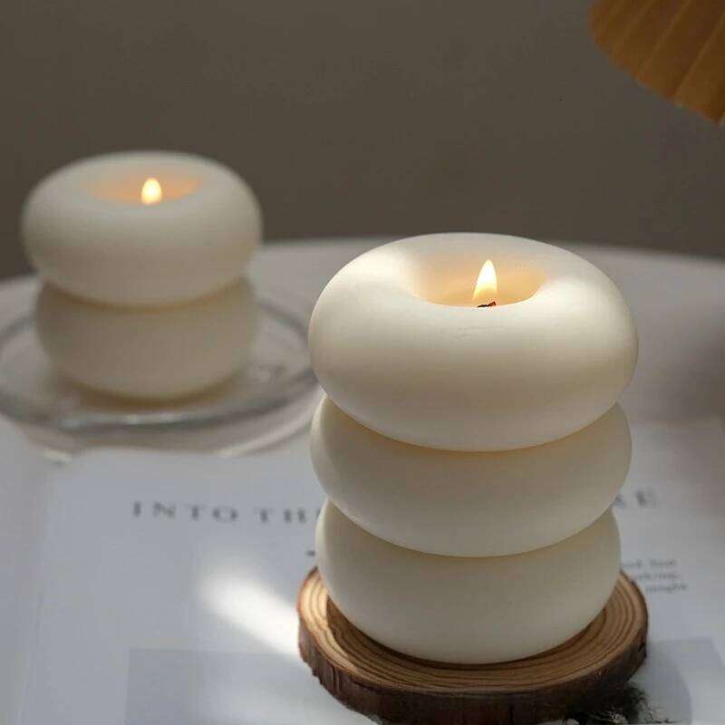 Ins Wind Sweet Circle Aromatherapy Candle Creative Home Decoration Bedroom Smoke Free Romantic S260204