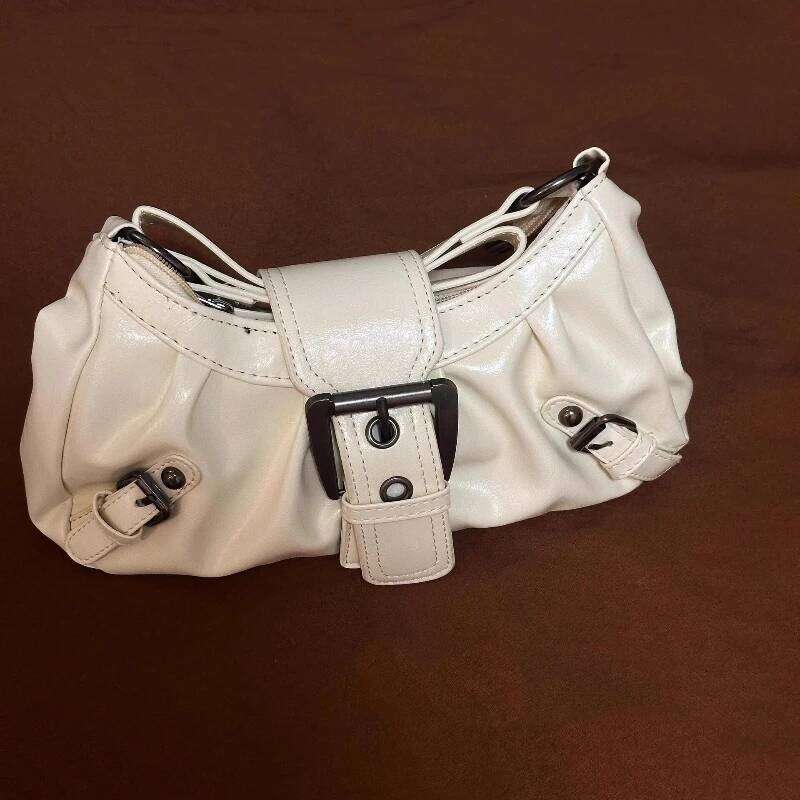 Vintage Y2k Aesthetic Pleated Underarm Bag Luxury Design Office Lady Women's Handbags All Match Ins Casual Shoulder Bags Fashion C260204