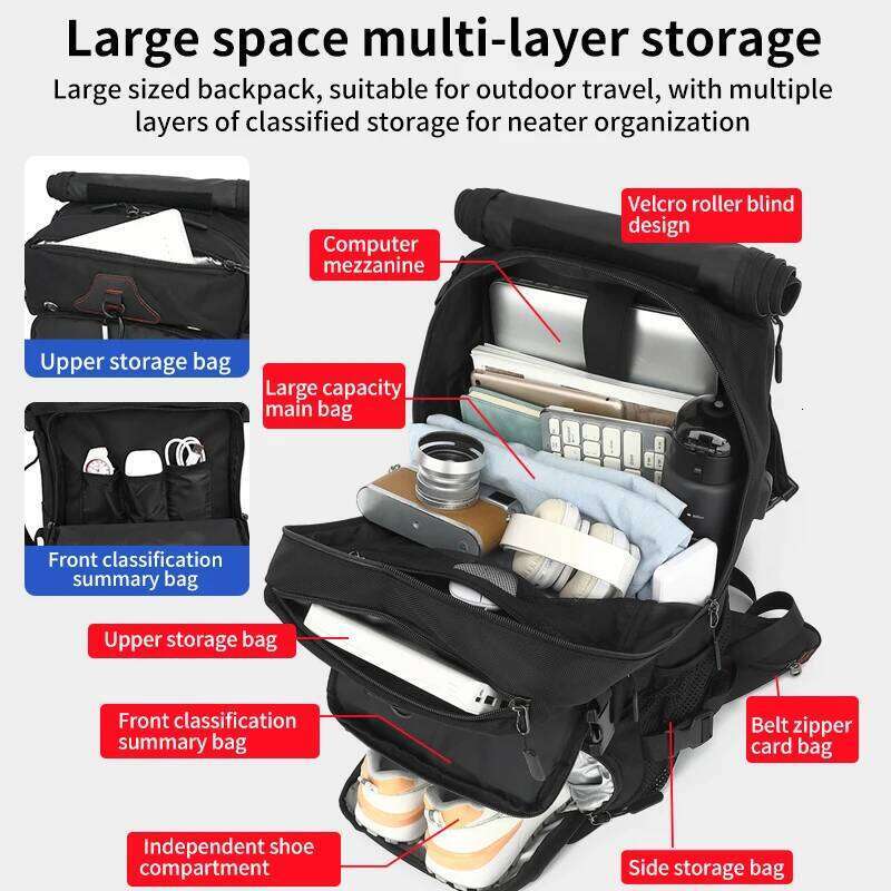 Backpack men's capacity business travel large luggage waterproof outdoor hiking bag leisure backpack Z260202