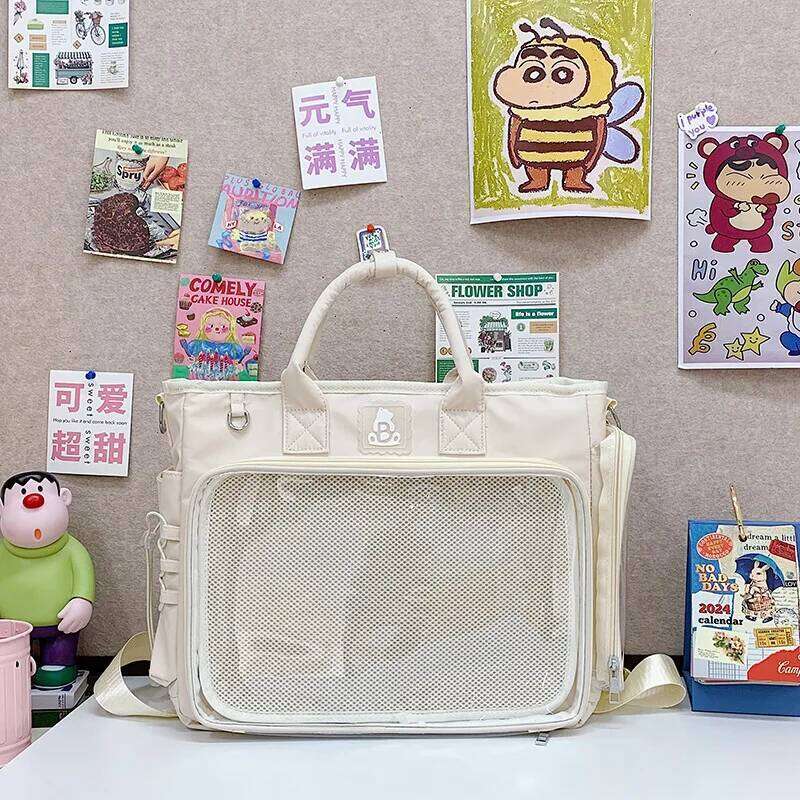 Fashionable Square Female Backpack Transparent Multifunctional Shoulders Bag Large Capacity Daily Outing Tote Handbag Z260204