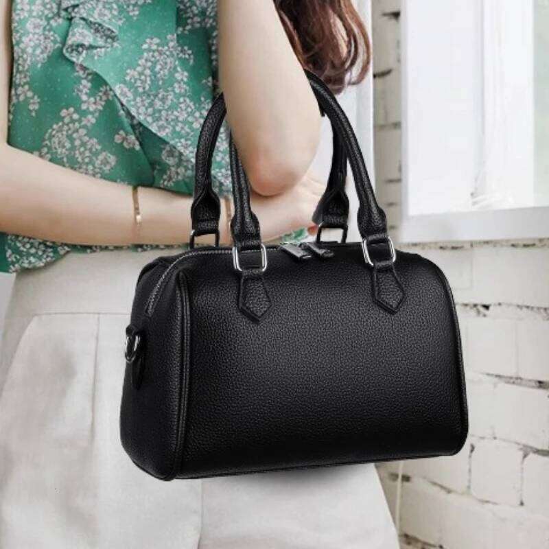 Fashion Solid Color PU Leather Handbag Women's Boston Functional Shoulder Multi Compartment Zipper Crossbody Bag C260204