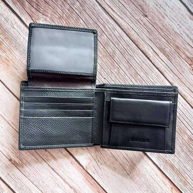 Fashion Genuine Leather Wallets Business Men Bifold Wallet Purse with Coin Pocket H260204
