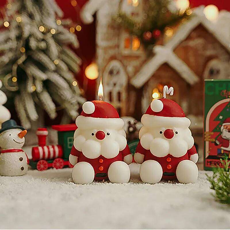 1 piece Christmas Santa Scented Home Decorative Guest Gift Souvenir Snowman Candles for Xmas Holiday S260204