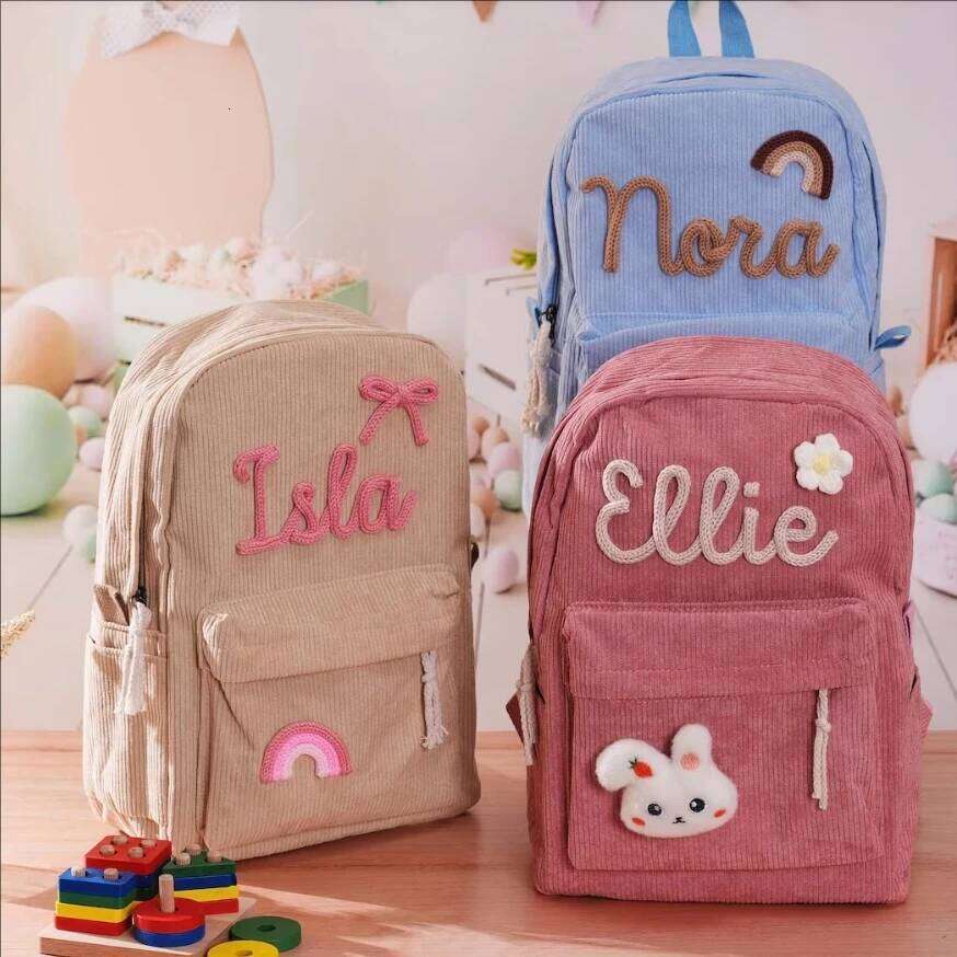 Personalized Large Capacity Backpack Christmas Gift Hand-Made Unique Name Custom Multicolor Rope Yarn Color Rainbow Decoration Z260204