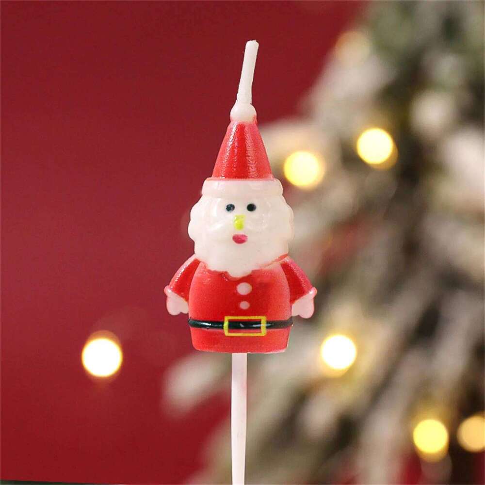 Candle Cake Decorations Snowman Candles Birthday Party Festival Decoration Christmas Eve Romantic Ornament Decor S260204