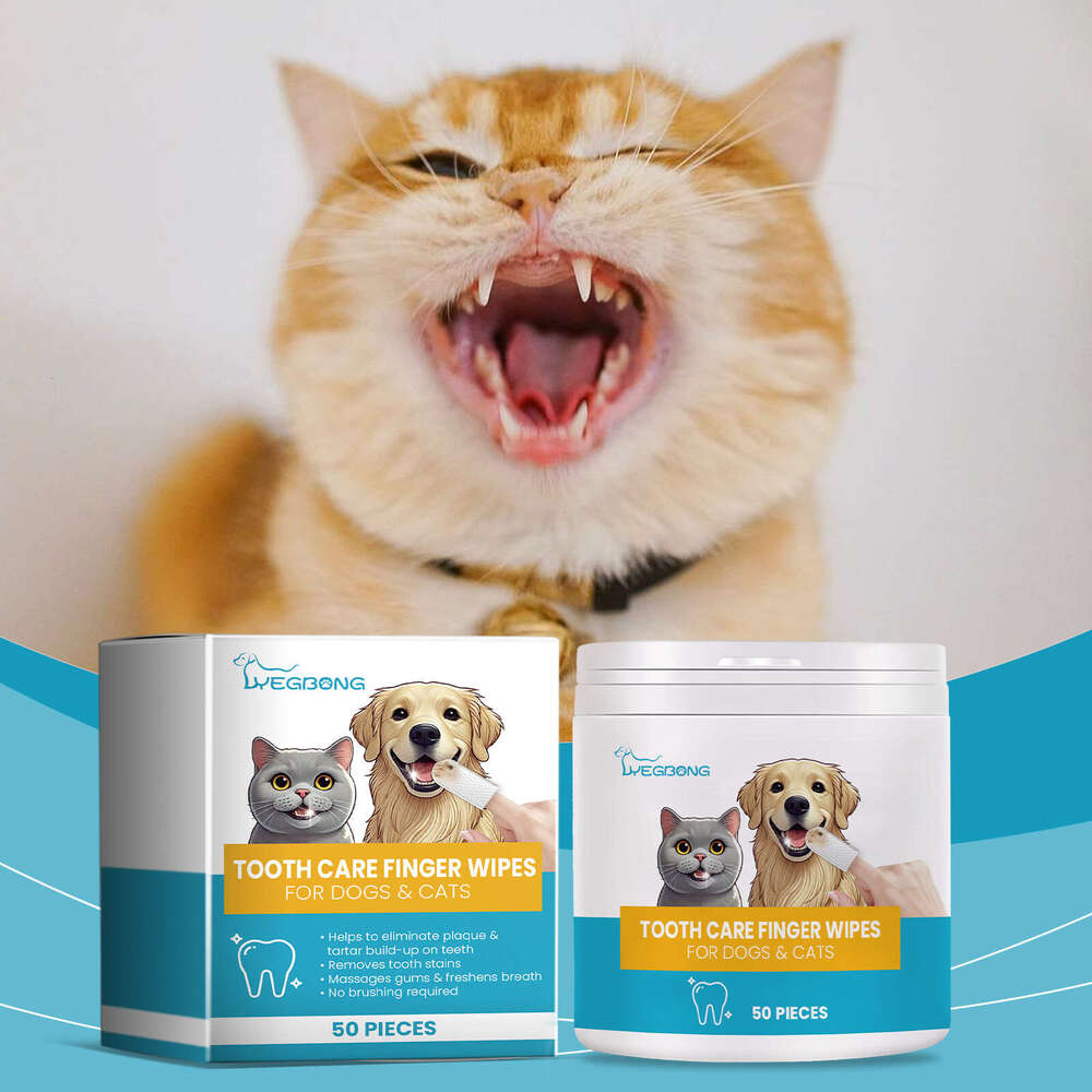 Yegbong Cat Dog Dental Wipes Pet Teeth Tartar Cleaning Repair Fresh Care Finger Cots S260203