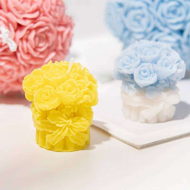 NEW Korean Bud Scented Hand Aromatherapy Tulip Flower Bouquet Candles Handmade Wedding Companion Gift S260204